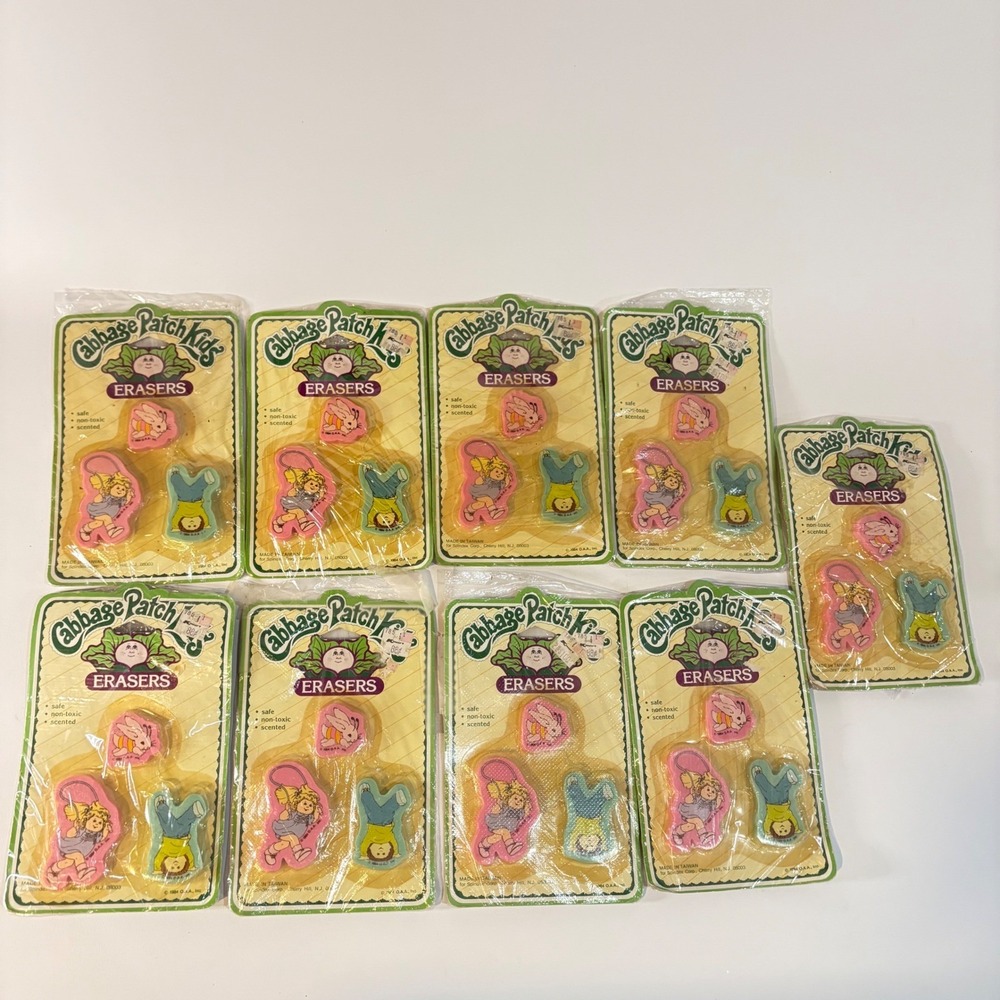 Vintage 1984 Cabbage Patch Kids Erasers 3 Pack Scented Spindex New Sealed 80s - Picture 4 of 9
